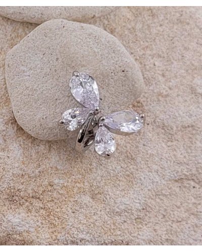 Boucles d'oreilles à clip en zirconium papillon - Collection Clips précieux