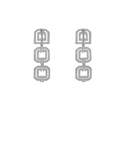Boucles d'oreilles à clip en zirconium art déco - Collection Clips précieux