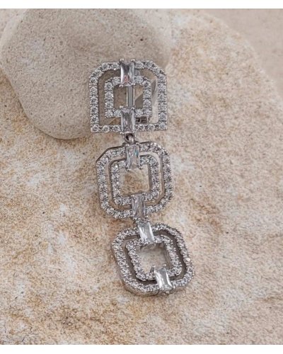 Boucles d'oreilles à clip en zirconium art déco - Collection Clips précieux