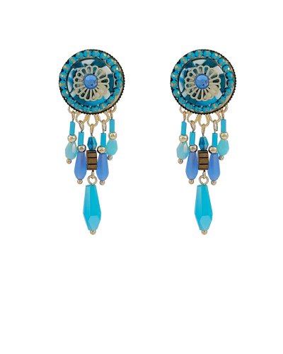 Boucles d'oreilles à clip camaïeu bleu pastel