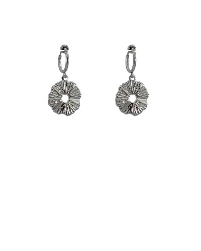 Boucles d'oreilles à clip acier rondelle ondulée