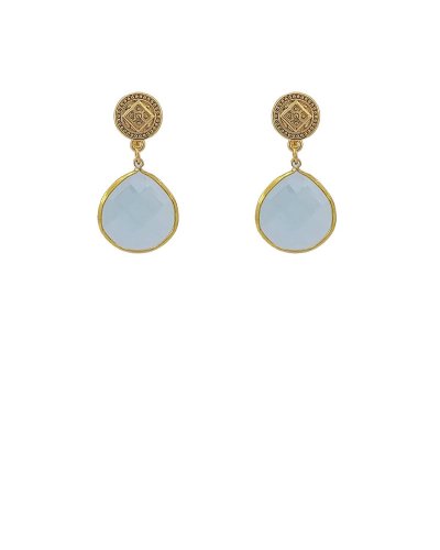 Boucles d'oreilles goutte cristal bleu clair