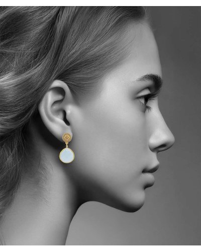 Boucles d'oreilles goutte cristal bleu clair