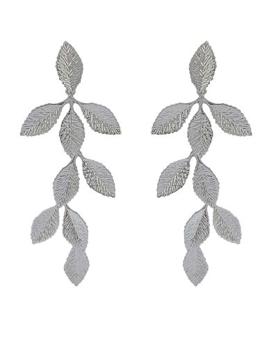 Boucles d'oreilles à clip feuilles rhodiées -  - L'ultra-confort par Tara Pépita