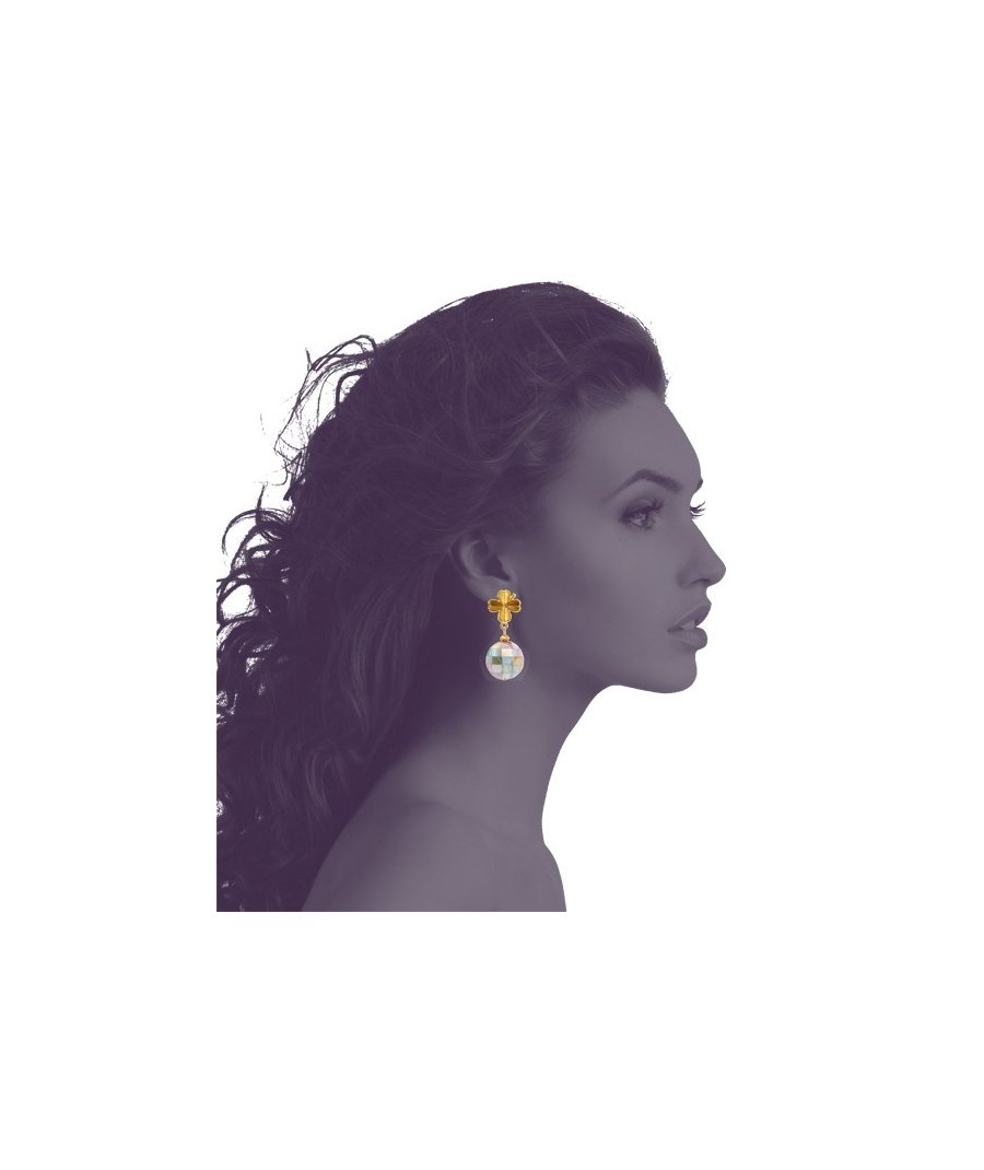 Boucles D'oreilles Anneaux En Nacre - Blanc - Fermoir Dormeuse - Neuf Sans Emballage